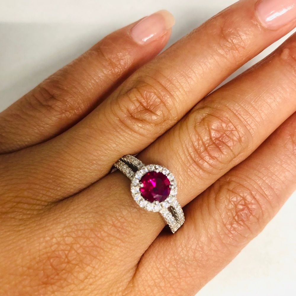 Silver Ruby Ring Size7 - image 4